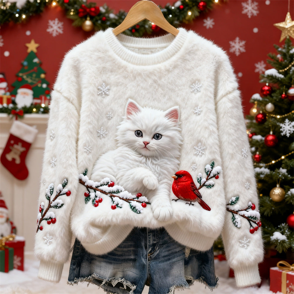 🔥🎄【S-5XL】⛄✨Nowy, modny flanelowy sweter świąteczny dla kobiet na jesień/zimę, ozdobiony różnymi wykwintnymi wzorami 4164868