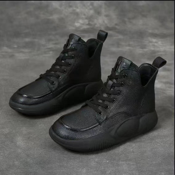【😍30% zniżki!】Nowe skórzane buty sportowe na co dzień, buty Martin z grubą podeszwą, wygodne i nie powodujące zmęczenia stóp.