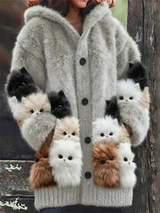 【S-5XL】，Uroczy, pluszowy płaszcz z kapturem i podszewką z polaru.