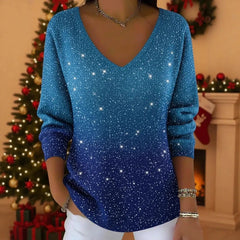 👚👚【S-5XL】Nowy damski sweter z długimi rękawami i dekoltem w serek