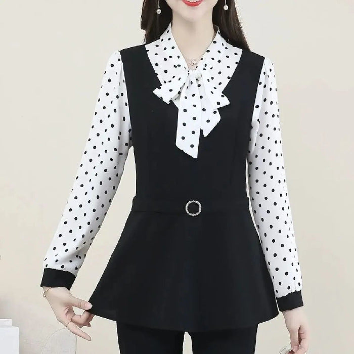 😍30% zniżki!【M-5XL】 Sznurowana koszula z długim rękawem, która zakrywa duży brzuch, redukując wiek