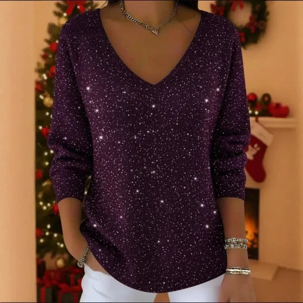 👚👚【S-5XL】Nowy damski sweter z długimi rękawami i dekoltem w serek