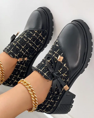Modne buty damskie 2026，[Rozmiary 35-40] Stylowe, wczesnowiosenne, skórzane buty z ozdobną kokardką.