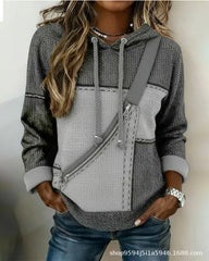 😍30% zniżki!🎀🎀【S-5XL】Damska bluza z długim rękawem i kapturem z nadrukiem