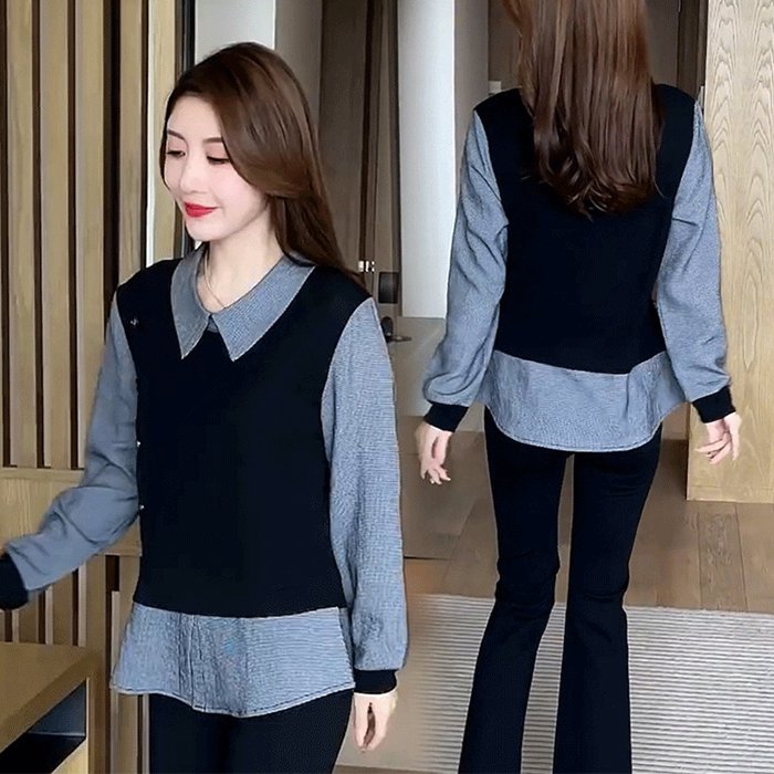 【M-4XL】Luźna i stylowa koszula dwuczęściowa