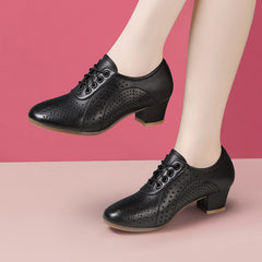 🔥【Rozmiary 35–40】🔥【Wysokość obcasa: 5 cm】👡 Damskie buty z prawdziwej skóry, oddychające i perforowane