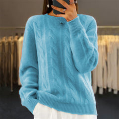 🔥✨【S-XL】2026 jesienno-zimowy nowy sweter z okrągłym dekoltem, jednokolorowy sweter w stylu retro, sweter z dzianiny