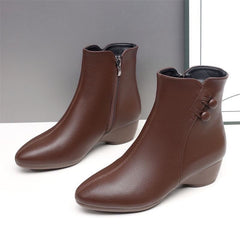 👢❄️【35-40】Cizme la modă pentru femei din piele de miel, pantofi din piele naturală cu căptușeală de catifea
