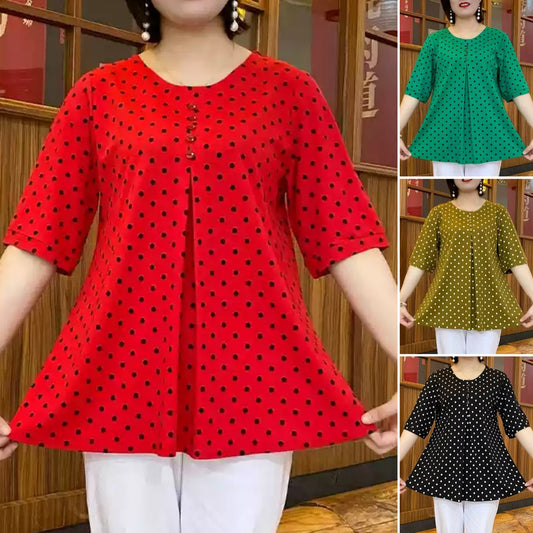 【S-6XL】❤️Nowa koszula z krótkim rękawem w kropki z 2026