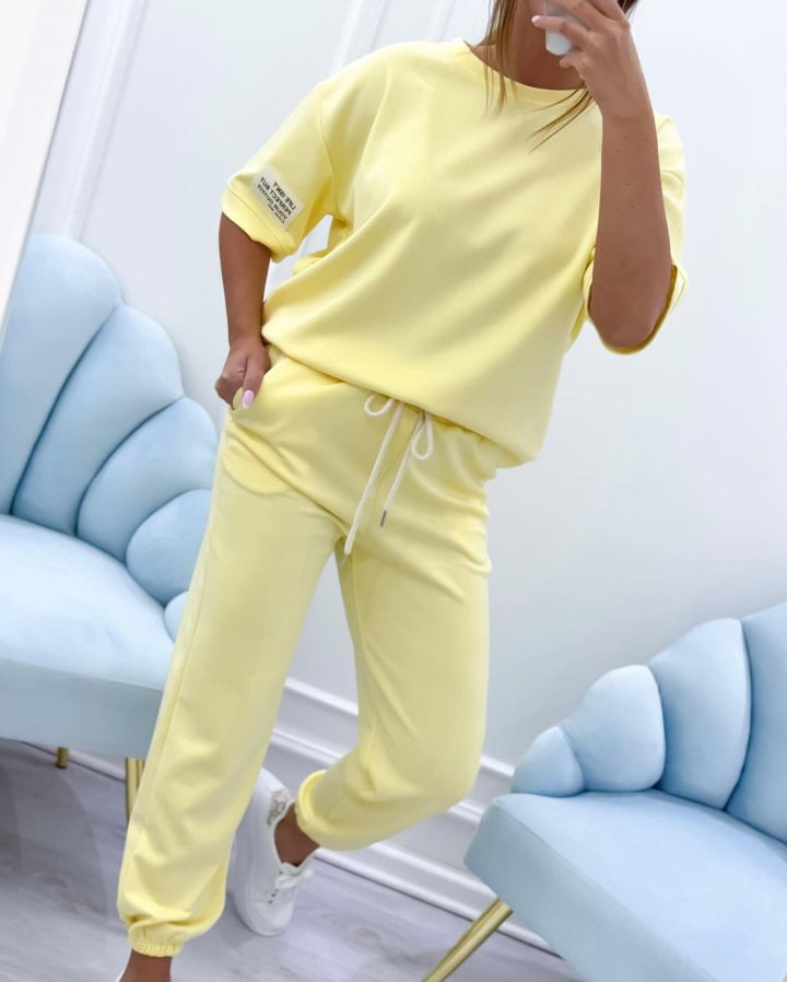 ⏳ 【S-5XL】Oferta ograniczona czasowo! ⏰Damski zestaw casualowy z jednolitym topem i spodniami