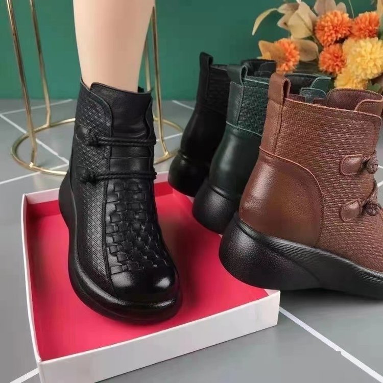 💥💥😍30% zniżki!【35-40】Te stylowe i ciepłe damskie skórzane buty idealnie sprawdzą się zimą. Wykonane są z wysokiej jakości skóry i zapinane na boczny zamek błyskawiczny.