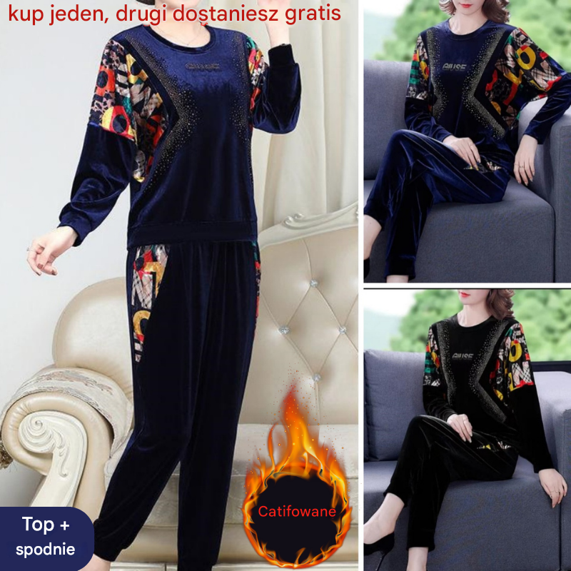 50%OFF！【Top + spodnie】--1 zestaw 119 zł.， Dwuczęściowy modny strój sportowy dla kobiet