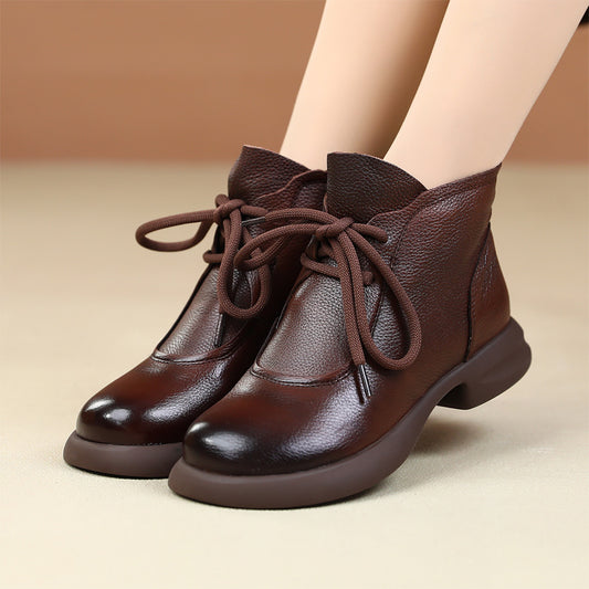 💥【35-40】50% ZNIŻKI🔥Niskie botki Martin wykonane z prawdziwej skóry z ciepłą podszewką