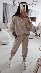 【S-5XL】2026 Nowy damski garnitur casualowy, góra z nadrukiem, w połączeniu ze spodniami z szerokimi nogawkami