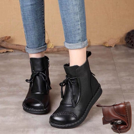 😍30% zniżki!🔥【35-40】Nowe skórzane buty damskie z 2026 r., miękka skóra i miękka podeszwa, wygodne w noszeniu, antypoślizgowe i ciepłe, odpowiednie na deszczową i śnieżną pogodę.