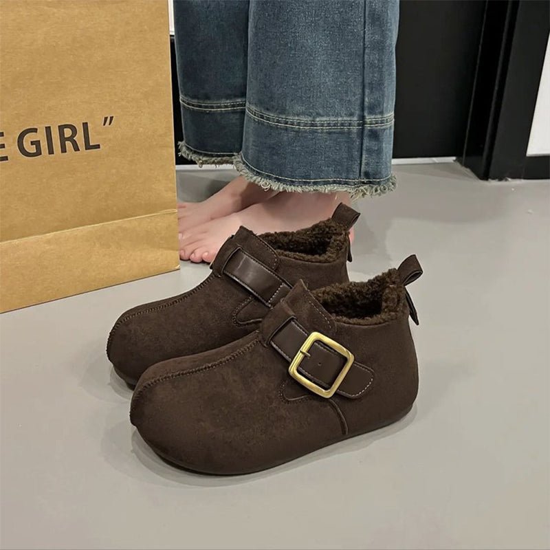 🍂👢🦶【35-40】--1 para butów 119 zł.，2026 Nowe modne i uniwersalne, codzienne buty śnieżne z podszewką z polaru, retro Birkenstocki z grubą podeszwą