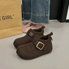 🍂👢🦶【35-40】--1 para butów 119 zł.，2026 Nowe modne i uniwersalne, codzienne buty śnieżne z podszewką z polaru, retro Birkenstocki z grubą podeszwą