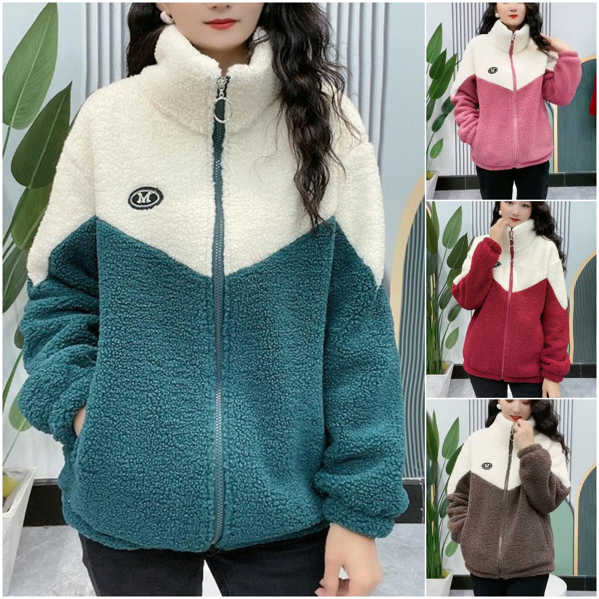 🔥🐏【M-4XL】--1 za 109 zł.，Zimowa kurtka polarowa, kurtka bawełniana, wzmocniona kurtka bawełniana z wełny jagnięcej, ciepła kurtka