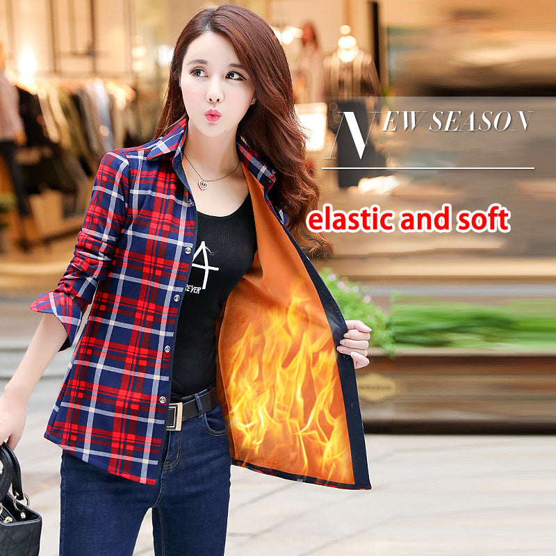 🔥【M-3XL】Damska zimowa koszula z grubego polaru w kratkę, modna i cienka, o dużej elastyczności