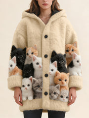 🐱【S-5XL】Ten dzianinowy, pluszowy płaszczyk dla kota jest ciepły, stylowy i uniwersalny.