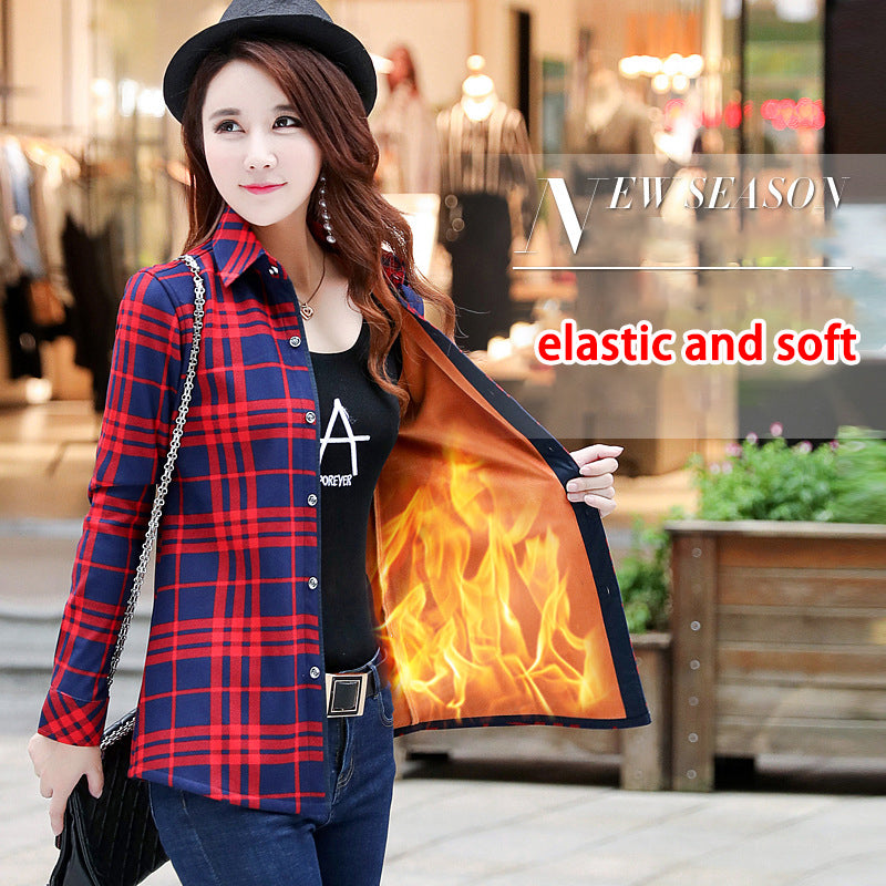 🔥【M-3XL】Damska zimowa koszula z grubego polaru w kratkę, modna i cienka, o dużej elastyczności
