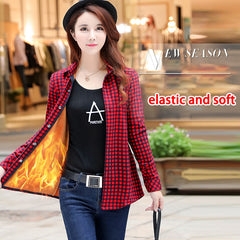 🔥【M-3XL】Damska zimowa koszula z grubego polaru w kratkę, modna i cienka, o dużej elastyczności