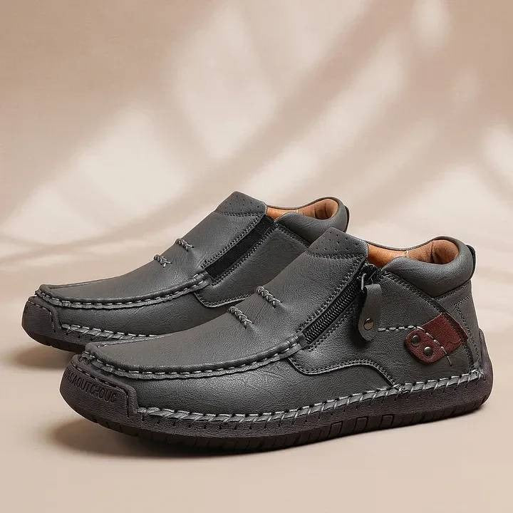 ✨🥾 【Wysokiej jakości buty męskie】Męskie robocze buty rowerowe, skóra premium, ręcznie robione, z podparciem stopy-4203813