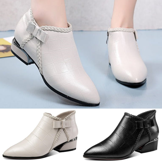 👢 😍30% zniżki!【35-42】Nowe stylowe skórzane botki zapinane na suwak, model 2026.