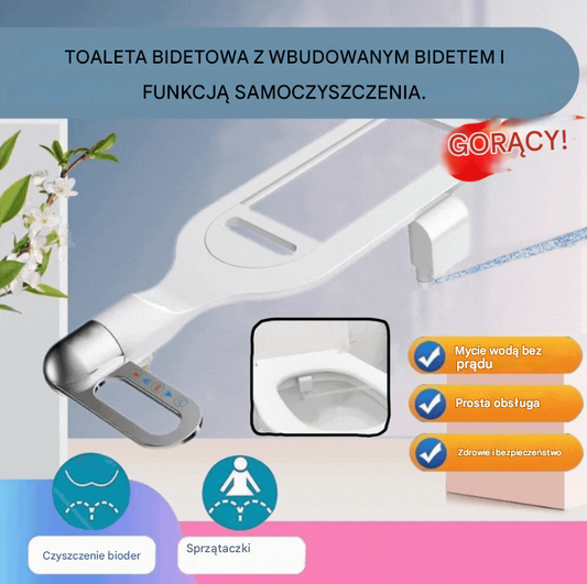 🚽💦【Pożegnaj się z papierem toaletowym na zawsze! 🚽💦】Inteligentne urządzenie do samoczyszczenia toalety z dwiema dyszami, które nie wymaga prądu.