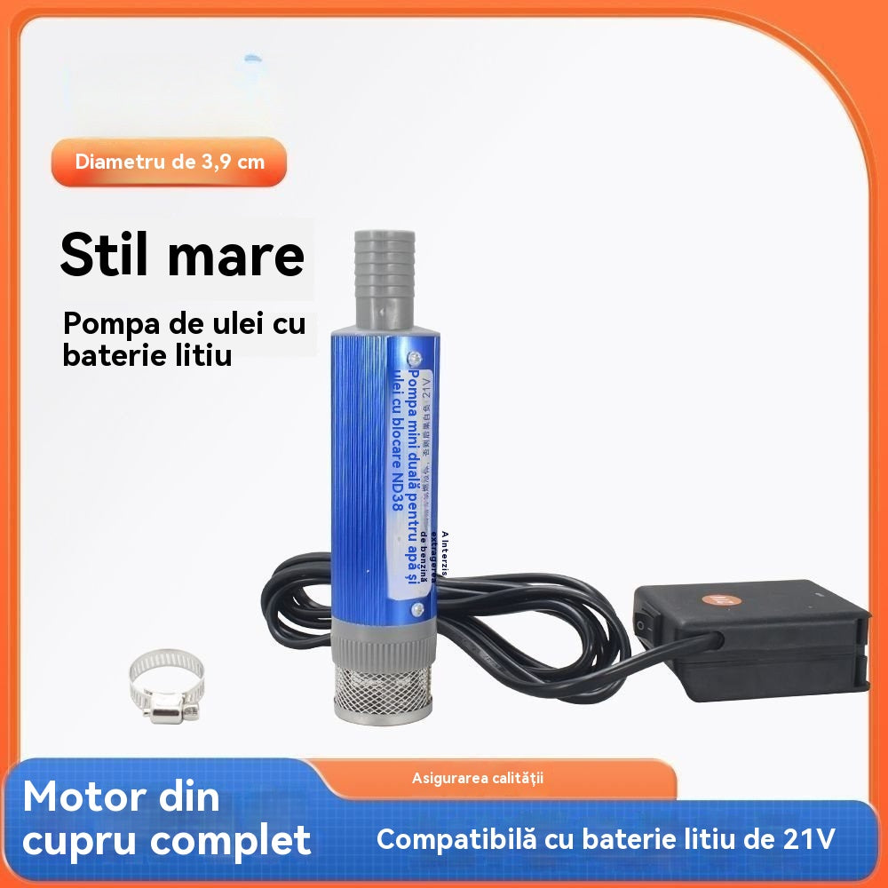 💥😍30% zniżki!🔥Nowa pompa olejowa Denaqi na baterie litowe, 21 V, pompa oleju i wody podwójnego zastosowania, bateria litowa