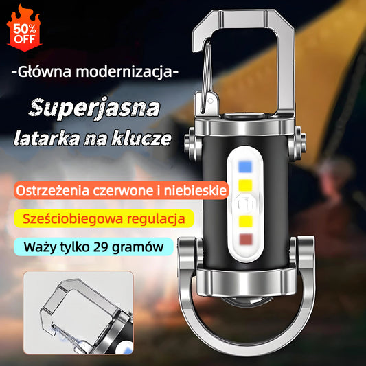 【Kup 1, odbierz 1 za darmo】🔥Wspaniała oferta🔥Mini latarka wodoodporna ultrajasna 1200 lm z kluczykiem