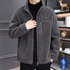 🔥🔥😍30% zniżki!🔥【M-4XL】🐏Nowa zimowa kurtka z jagnięcej skóry męska Gruby, ciepły, swobodny płaszcz męski