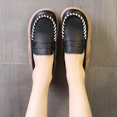 🥿🌸【35-40】Nowe buty na platformie 2026 z miękką skórzaną i gumową podeszwą zapewniającą wygodę chodzenia.