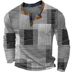 😍30% zniżki! 【S-4XL】Męska koszulka polo z długim rękawem i nadrukiem Koszulka polo z długim rękawem