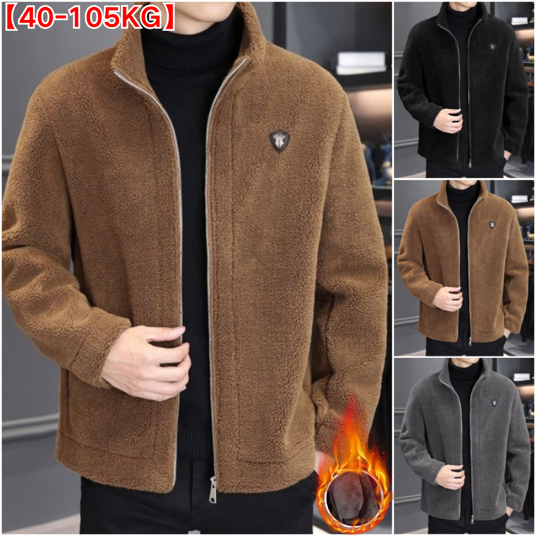 🔥🔥😍30% zniżki!🔥【M-4XL】🐏Nowa zimowa kurtka z jagnięcej skóry męska Gruby, ciepły, swobodny płaszcz męski