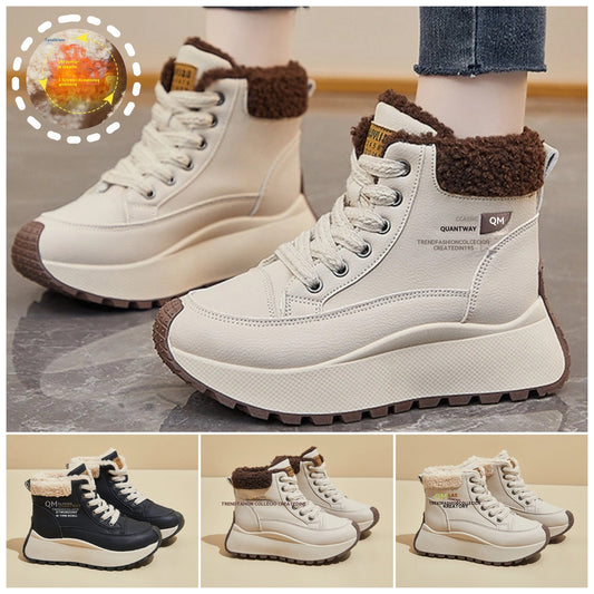 🔥[35-40]🥰Damskie zimowe buty sportowe – wysokie, futrzane i ciepłe, z grubą, antypoślizgową podeszwą