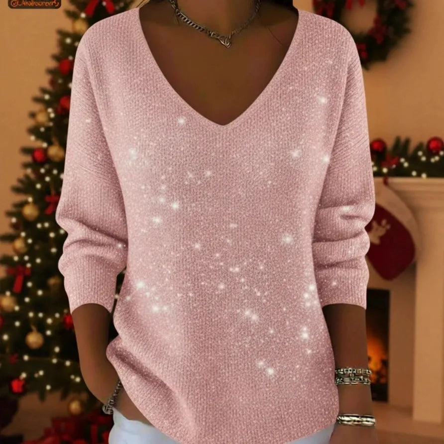 👚👚【S-5XL】Nowy damski sweter z długimi rękawami i dekoltem w serek