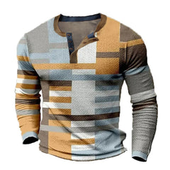 😍30% zniżki! 【S-4XL】Męska koszulka polo z długim rękawem i nadrukiem Koszulka polo z długim rękawem