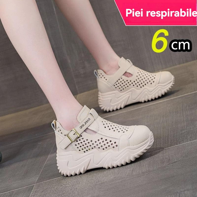 👟【35-40】Nowe sandały damskie z grubą podeszwą, wydrążone, 2026