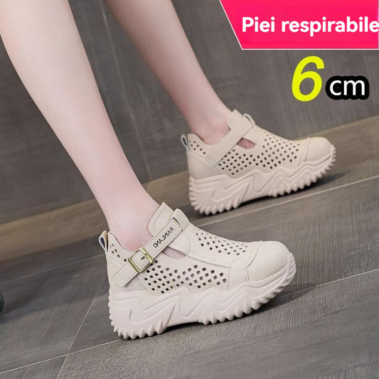 👟【35-40】Nowe sandały damskie z grubą podeszwą, wydrążone, 2026