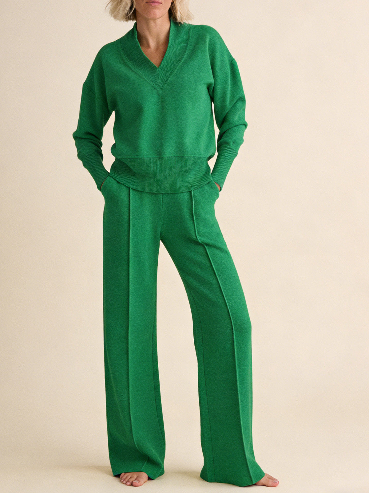 🥰【M-5XL】Komplet garniturowy damski 2026 | Dwuczęściowy komplet z dzianiny z długim rękawem✨