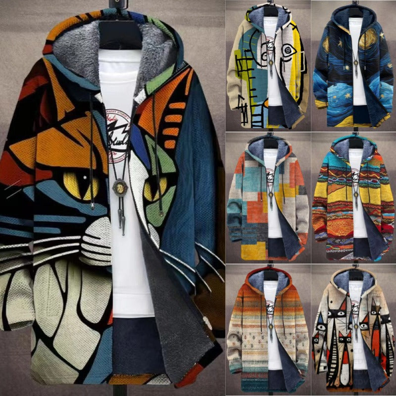 【S-4XL】Męska, swobodna, ciepła kurtka jesienno-zimowa wykonana z grubej wełny i aksamitu, odpowiednia na większe rozmiary 4170793