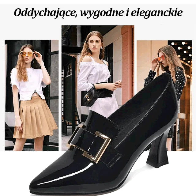 【35-40】Modny but z wysokim obcasem i spiczastym palcem z miękką podeszwą