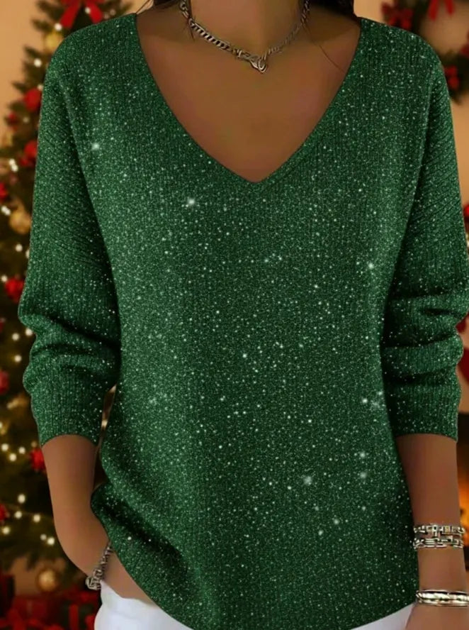 👚👚【S-5XL】Nowy damski sweter z długimi rękawami i dekoltem w serek