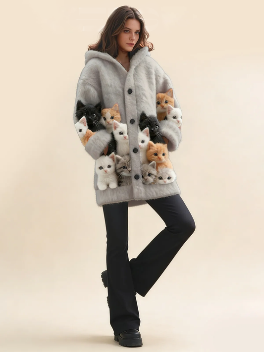 🐱【S-5XL】Ten dzianinowy, pluszowy płaszczyk dla kota jest ciepły, stylowy i uniwersalny.