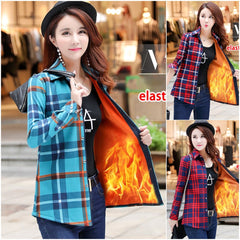 🔥【M-3XL】Damska zimowa koszula z grubego polaru w kratkę, modna i cienka, o dużej elastyczności