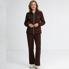 🔴💥Damski, swobodny komplet z aksamitu (M-4XL), stylowy i prosty design (marynarka + spodnie)