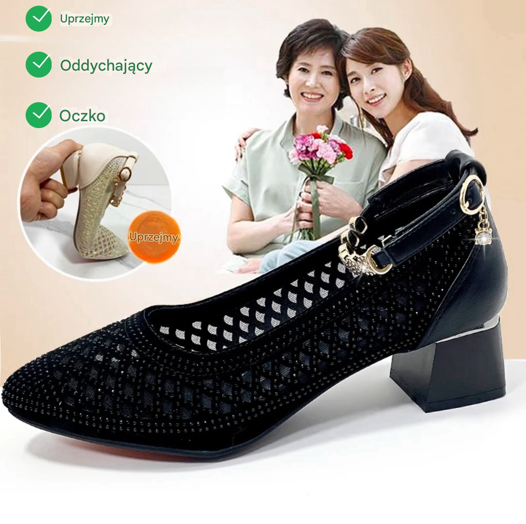 ✨✨【50% zniżki 🔥】【35-40】Sandały damskie na wysokim obcasie z kryształkami