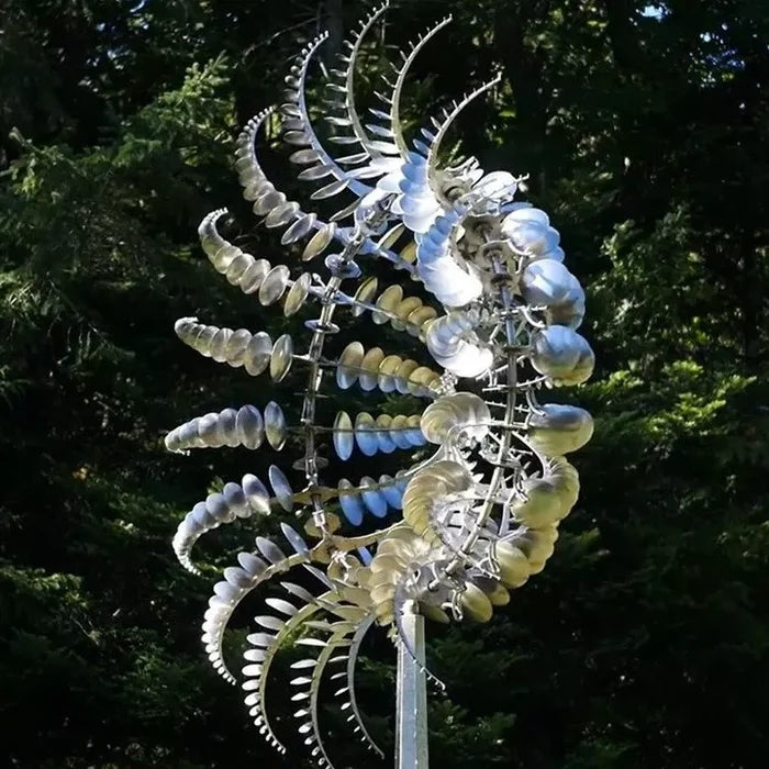 📣【Dekoracje ogrodowe】🌈【Dostępnych 6 kolorów】🌻 Żelazna metalowa ozdoba sci-fi fantasy na patio, wiatrak ogrodowy