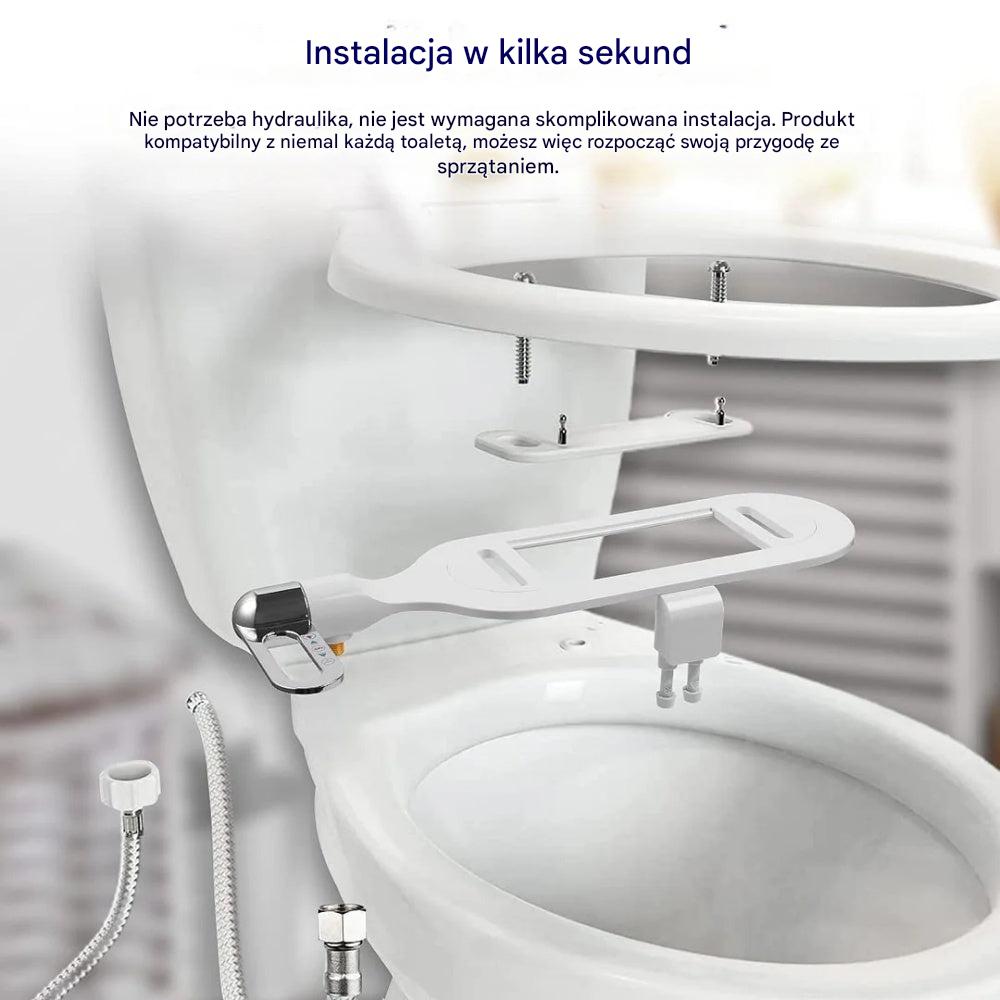 🚽💦【Pożegnaj się z papierem toaletowym na zawsze! 🚽💦】Inteligentne urządzenie do samoczyszczenia toalety z dwiema dyszami, które nie wymaga prądu.